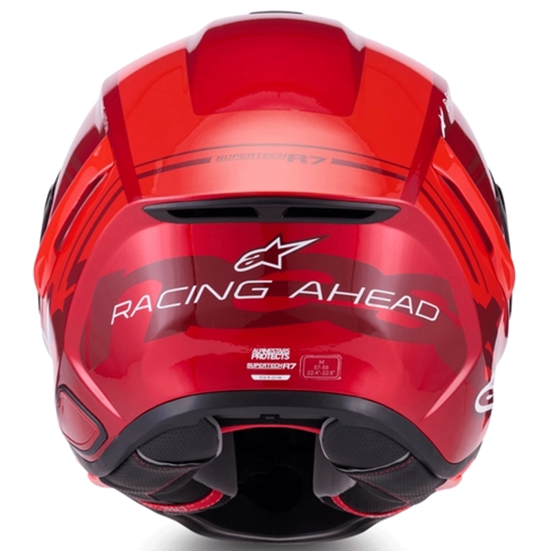 Alpinestars S-R7 A-Core -moottoripyöräkypärä, punainen-valkoinen