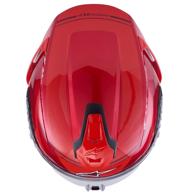 Alpinestars S-R7 A-Core -moottoripyöräkypärä, punainen-valkoinen