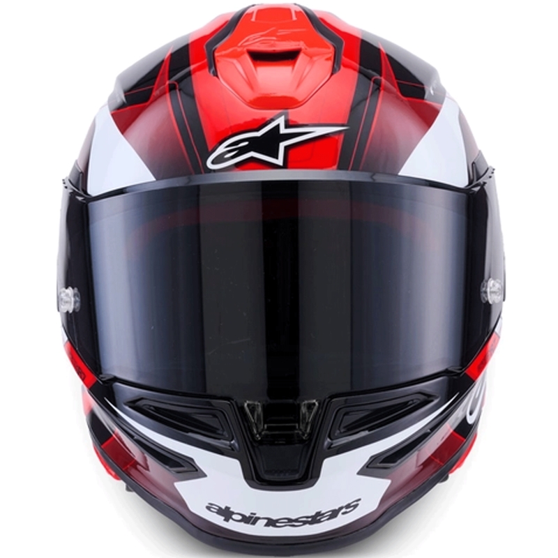 Alpinestars S-R7 Kinetis -moottoripyöräkypärä, musta-puna-valkoinen