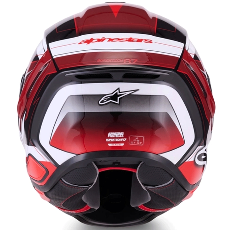 Alpinestars S-R7 Kinetis -moottoripyöräkypärä, musta-puna-valkoinen