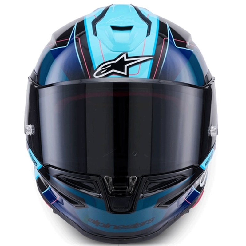 Alpinestars S-R7 Kinetis -moottoripyöräkypärä, musta-sini-fluo pinkki-valkoinen