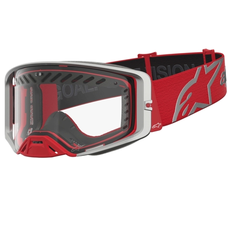 Alpinestars Supertech Dura Air Fluid puna-hopea motocrossilasit kirkkaalla pleksilasilla