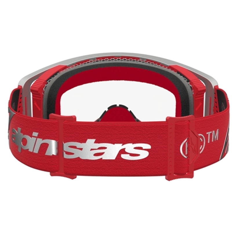 Alpinestars Supertech Dura Air Fluid puna-hopea motocrossilasit kirkkaalla pleksilasilla