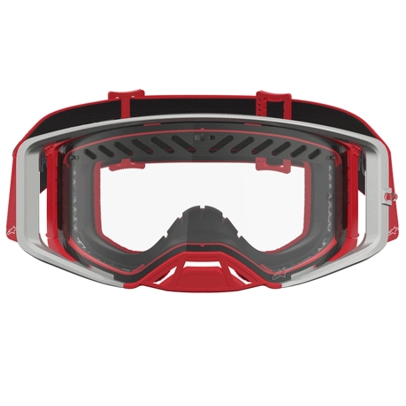 Alpinestars Supertech Dura Air Fluid puna-hopea motocrossilasit kirkkaalla pleksilasilla