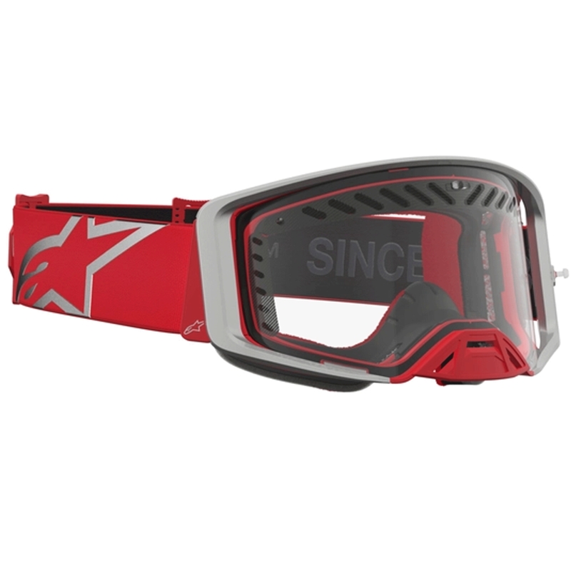 Alpinestars Supertech Dura Air Fluid puna-hopea motocrossilasit kirkkaalla pleksilasilla
