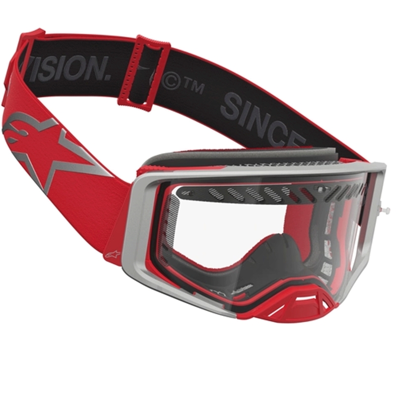 Alpinestars Supertech Dura Air Fluid puna-hopea motocrossilasit kirkkaalla pleksilasilla