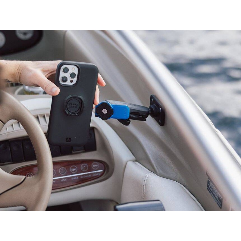 Quad Lock® 360 -puhelinpidikkeen pää vapautusvivulla sinimusta