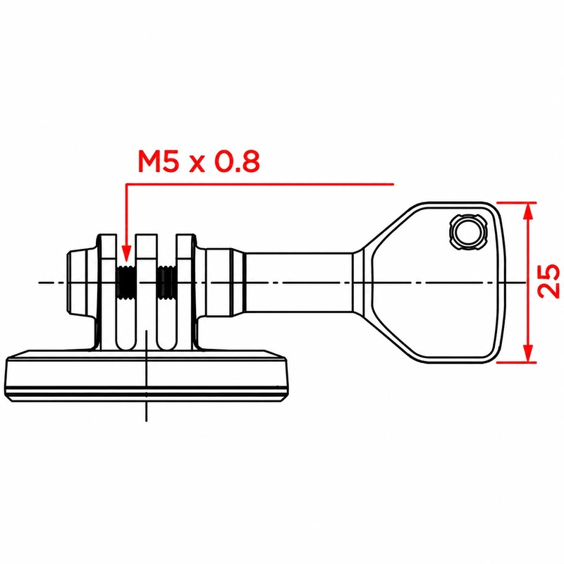 Quad Lock® -action-kamerasovitin - vakio GoPro musta