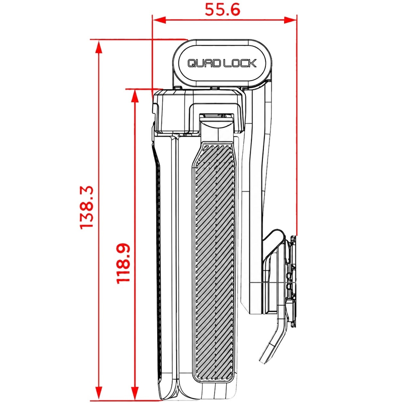 Quad Lock® -jalusta musta