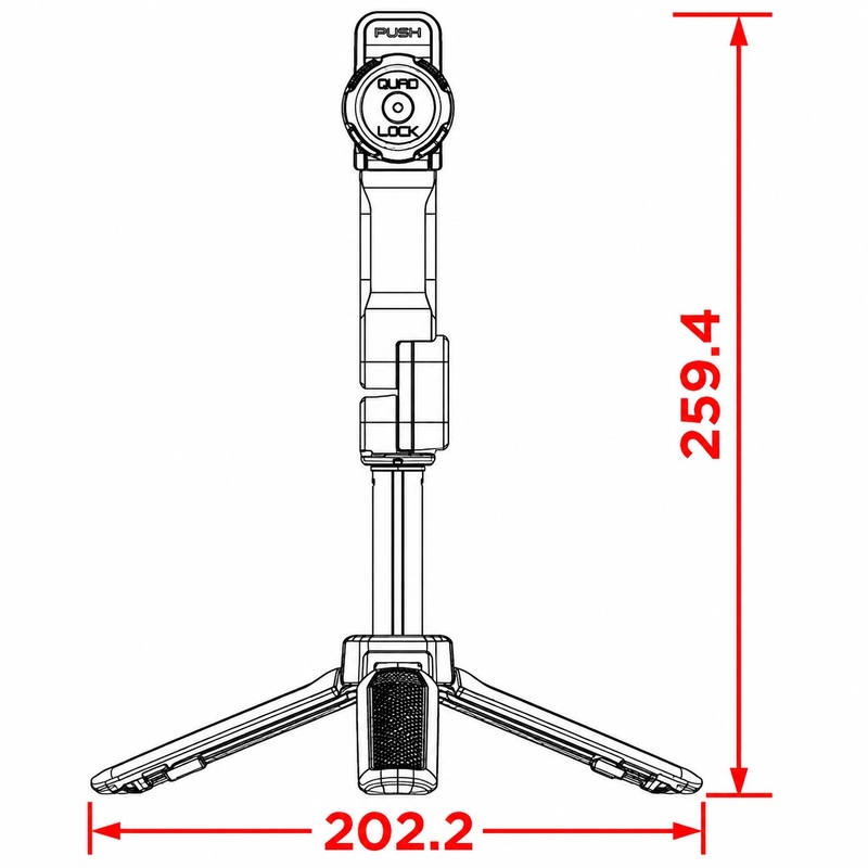 Quad Lock® -jalusta musta