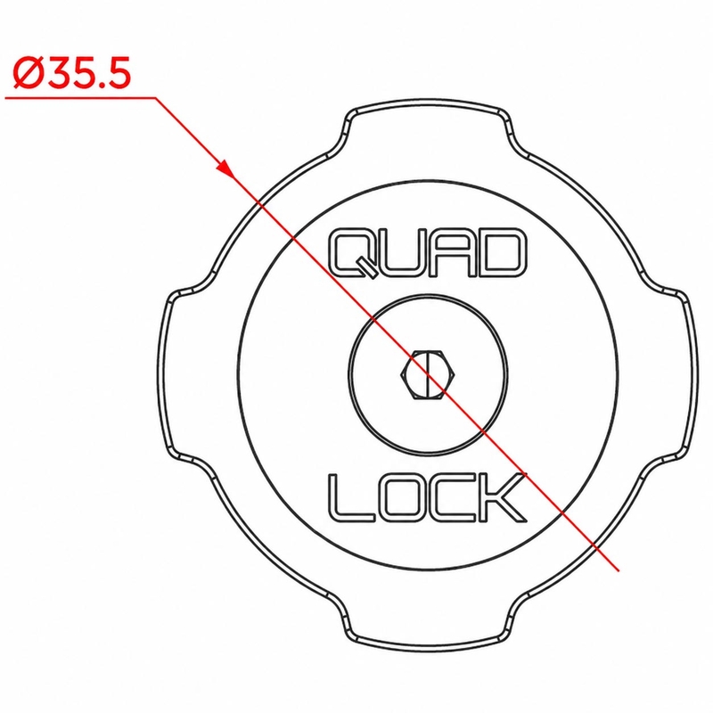 Quad Lock® Car - pallopäällinen adapterit musta