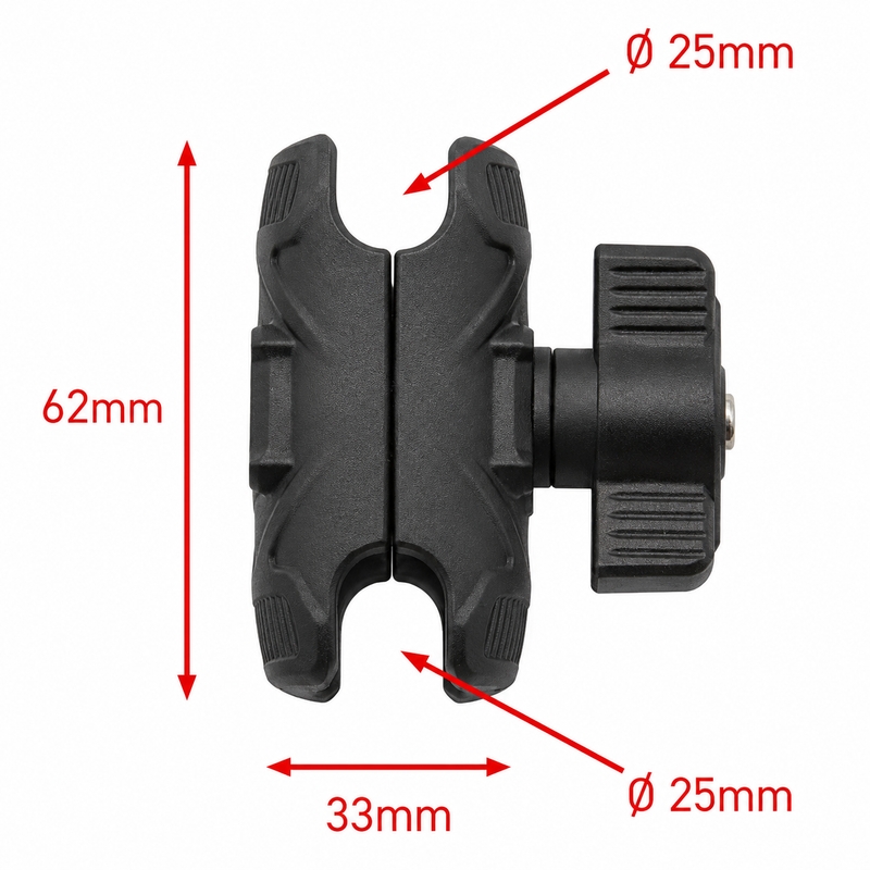 MotoZem Claw PRO tärinänvaimennuspidike langattomalla laturilla ja USB-C-liitännällä, musta