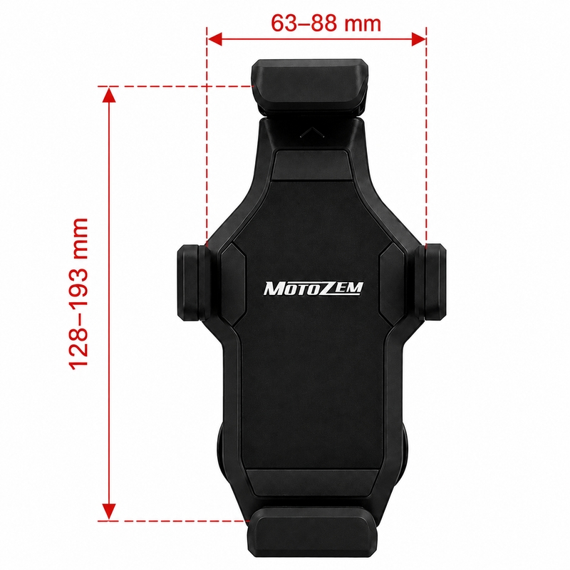 Tärinänvaimennettu moottoripyöräteline lukolla MotoZem Grip PRO musta