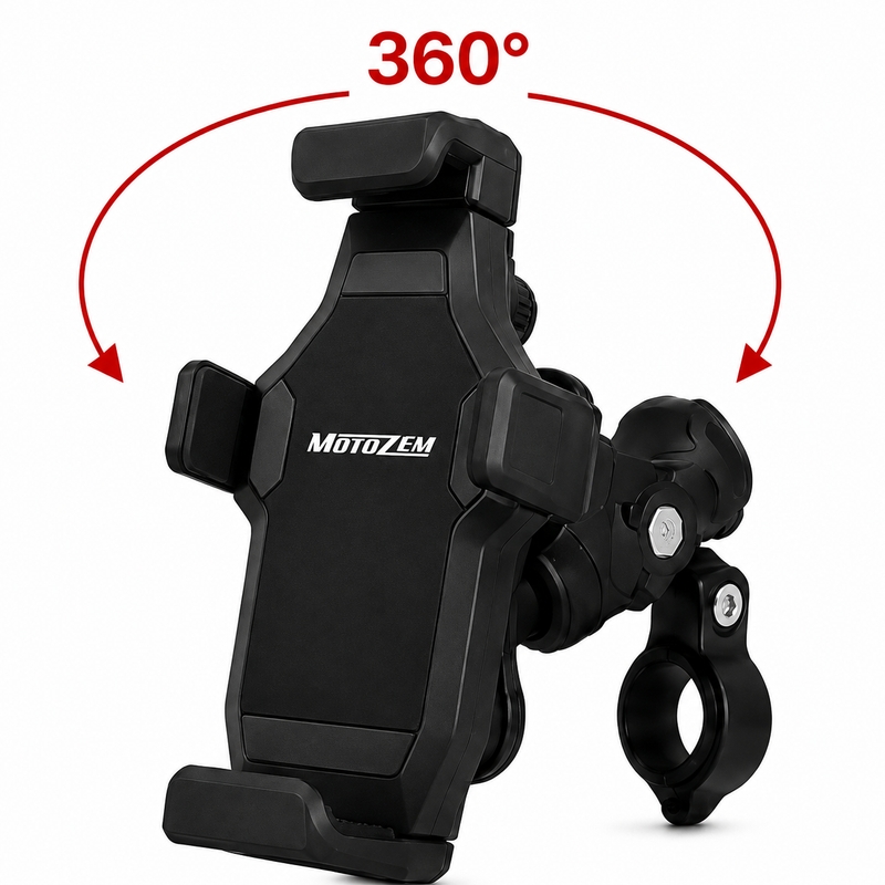 Tärinänvaimennettu moottoripyöräteline lukolla MotoZem Grip PRO musta