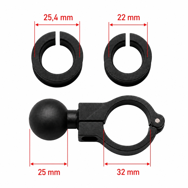 Tärinänvaimennettu moottoripyöräteline lukolla MotoZem Grip PRO musta