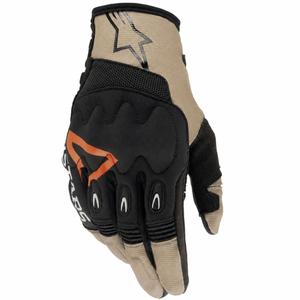 Alpinestars Techdura motocross käsineet musta-ruskea-fluo-punainen