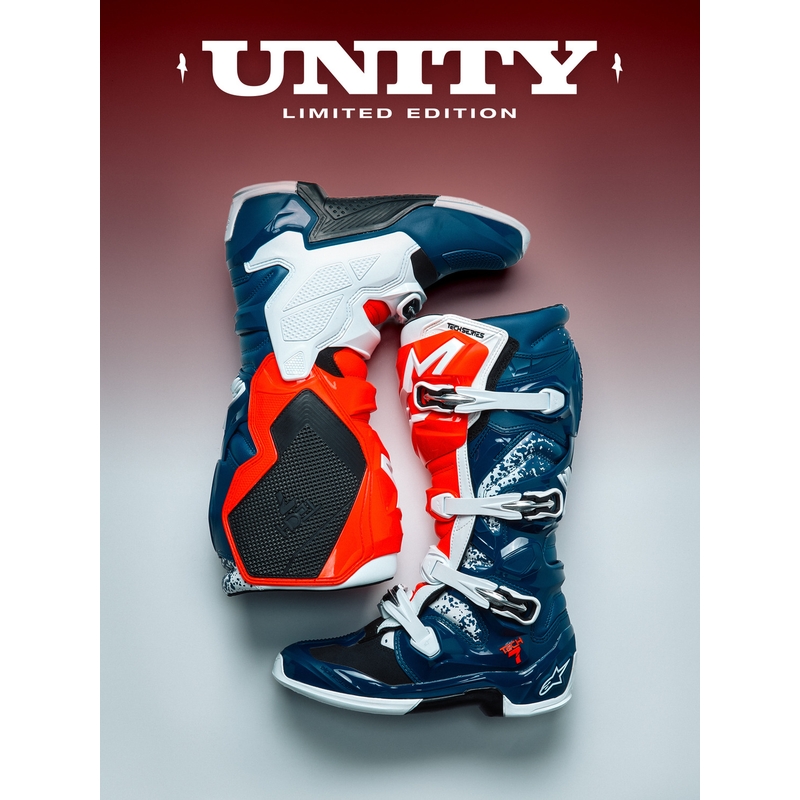 Alpinestars TECH 7 UNITY crossisaappaat puna-valko-siniset