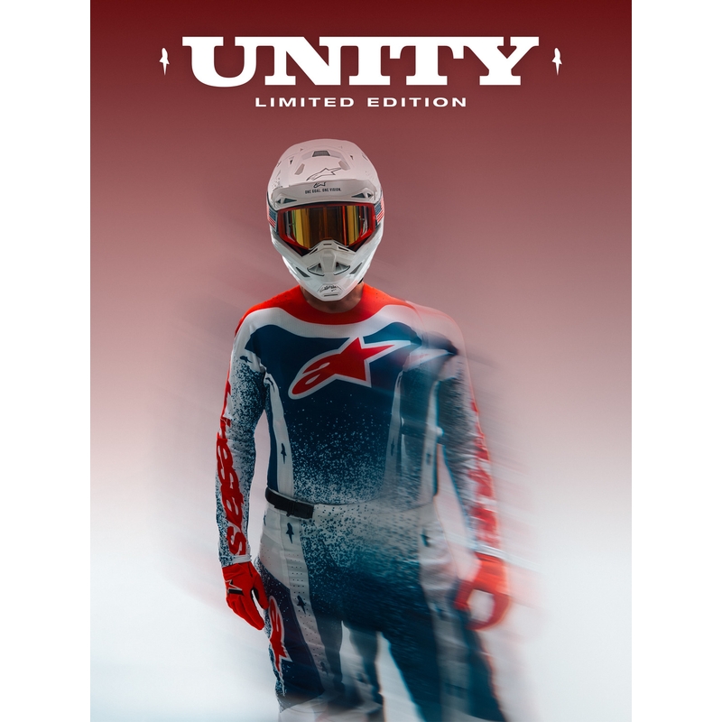 Alpinestars Techstar Limited Edition Unity motocrossipaita punainen-valkoinen-sininen