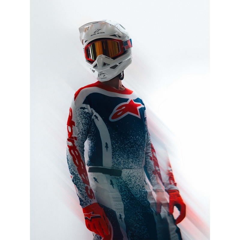 Alpinestars Techstar Limited Edition Unity motocrossipaita punainen-valkoinen-sininen