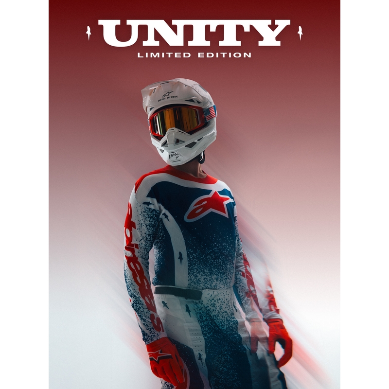 Alpinestars Techstar Limited Edition Unity motocrossipaita punainen-valkoinen-sininen