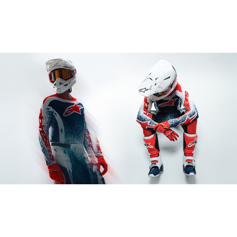 Alpinestars Techstar Limited Edition Unity motocrossipaita punainen-valkoinen-sininen