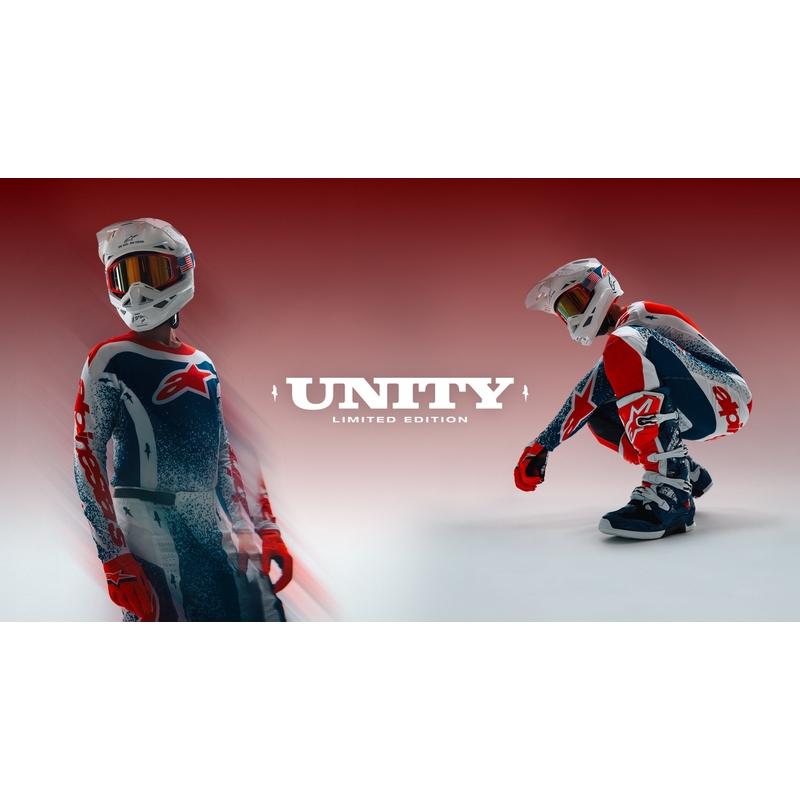 Alpinestars Techstar Limited Edition Unity motocrossipaita punainen-valkoinen-sininen