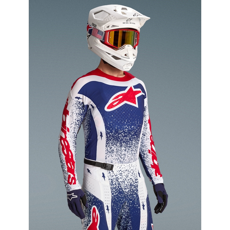 Alpinestars Techstar Limited Edition Unity motocrossipaita punainen-valkoinen-sininen