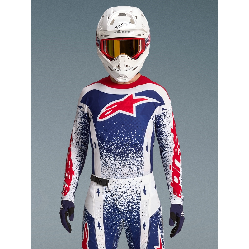 Alpinestars Techstar Limited Edition Unity motocrossipaita punainen-valkoinen-sininen