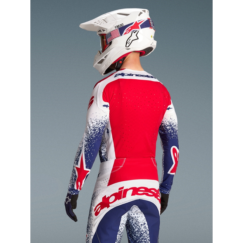 Alpinestars Techstar Limited Edition Unity motocrossipaita punainen-valkoinen-sininen