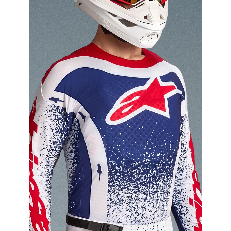 Alpinestars Techstar Limited Edition Unity motocrossipaita punainen-valkoinen-sininen