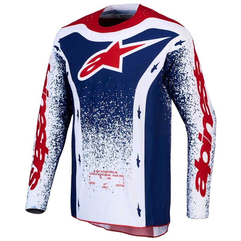 Alpinestars Techstar Limited Edition Unity motocrossipaita punainen-valkoinen-sininen