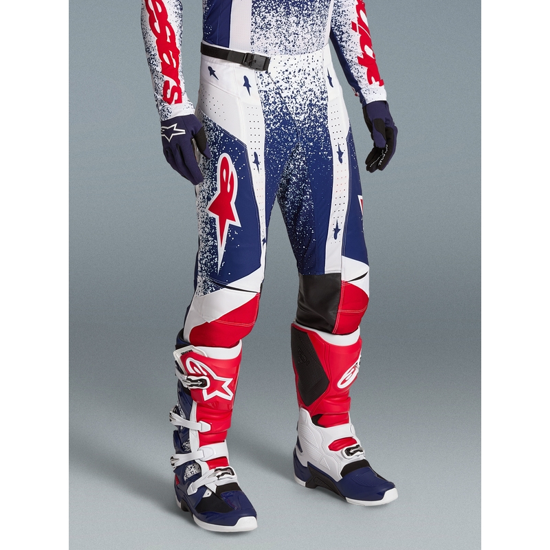 Alpinestars Techstar Limited Edition Unity Puna-Valko-Sininen Motocross Housut