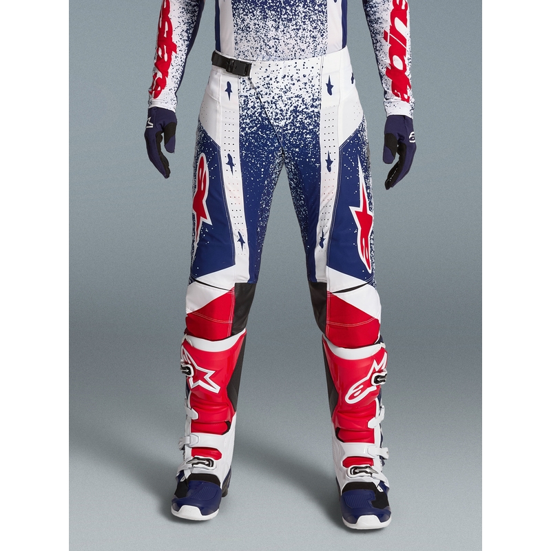 Alpinestars Techstar Limited Edition Unity Puna-Valko-Sininen Motocross Housut