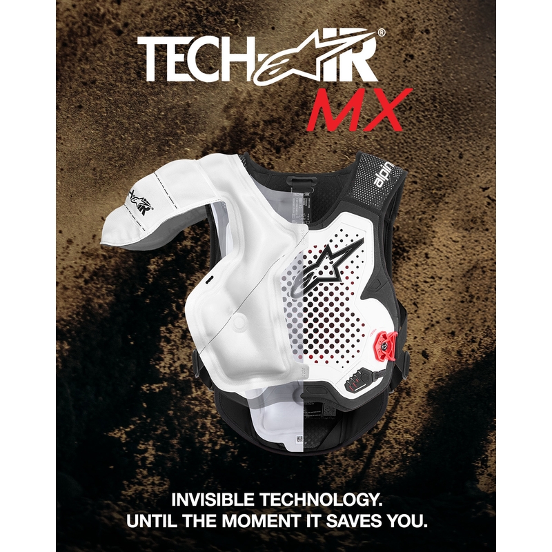 Alpinestars TECH-AIR®MX Plasmajärjestelmän turvatyynyliivi valko-musta-punainen