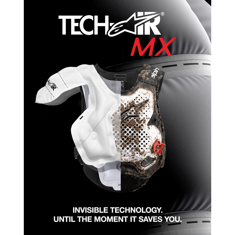 Alpinestars TECH-AIR®MX Plasmajärjestelmän turvatyynyliivi valko-musta-punainen