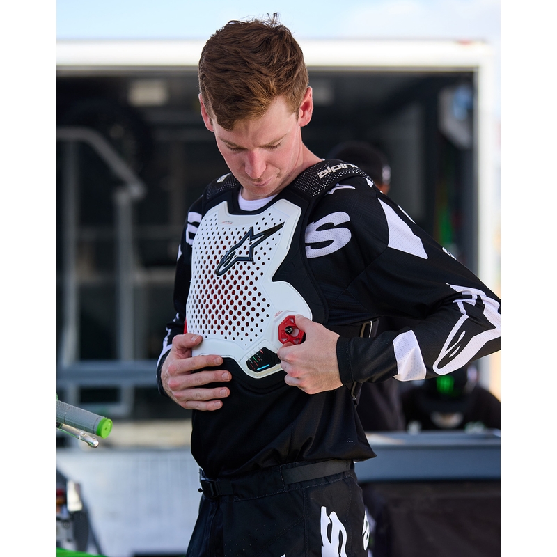 Alpinestars TECH-AIR®MX Plasmajärjestelmän turvatyynyliivi valko-musta-punainen