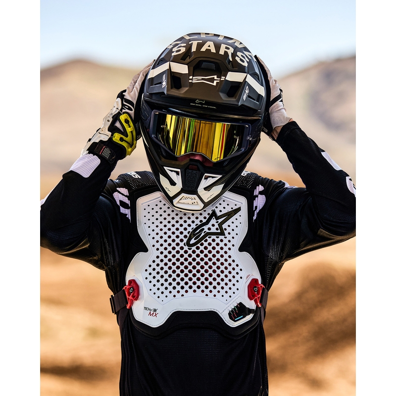 Alpinestars TECH-AIR®MX Plasmajärjestelmän turvatyynyliivi valko-musta-punainen
