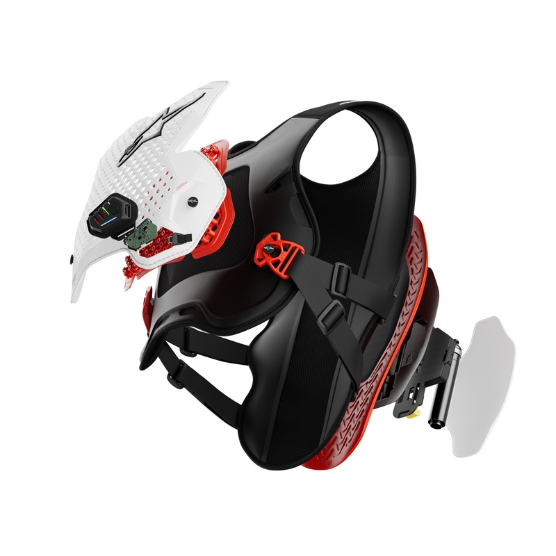 Alpinestars TECH-AIR®MX Plasmajärjestelmän turvatyynyliivi valko-musta-punainen