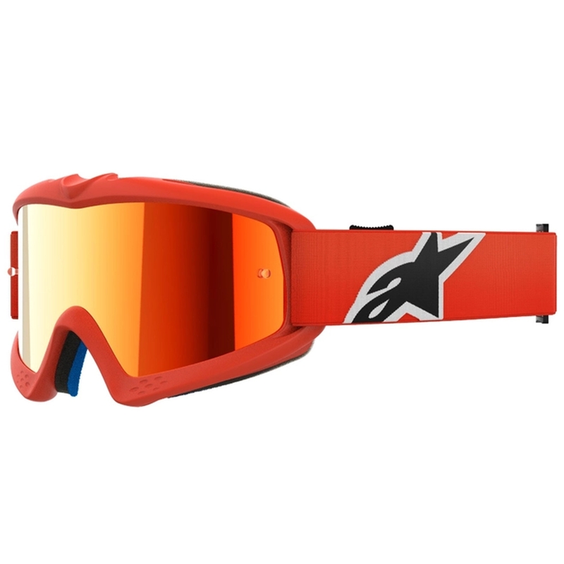 Alpinestars Vision Youth Corp lasten motocrosslasit oranssit peilikuvioisella punaisella linssillä