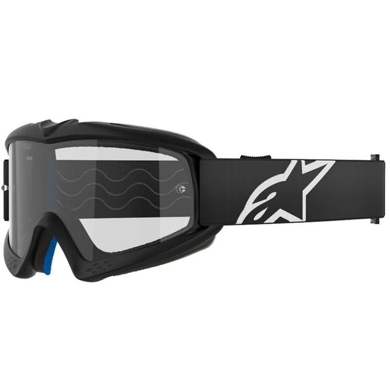 Alpinestars Vision Youth Corp lasten motocrosslasit musta kirkkaalla linssillä varustettuna