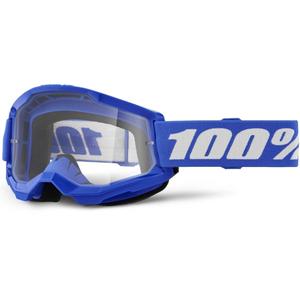 Motocross lasit 100% STRATA 2 Uusi sininen (kirkas pleksi)