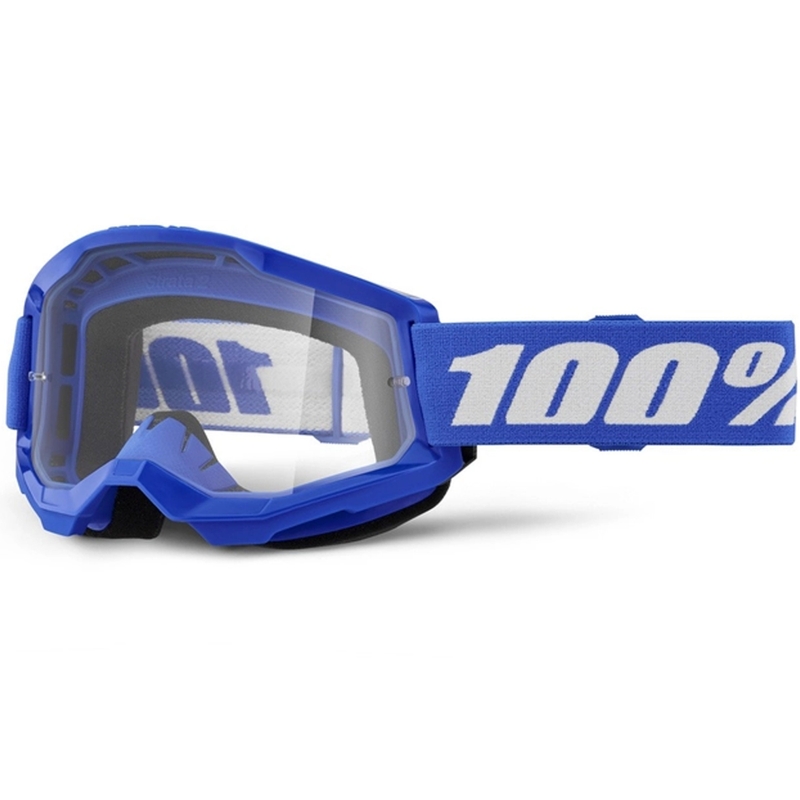 Motocross lasit 100% STRATA 2 Uusi sininen (kirkas pleksi)