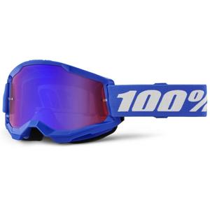 Motocross lasit 100% STRATA 2 Uusi sininen (punainen-sininen pleksi)
