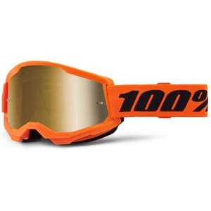 Motocross lasit 100% STRATA 2 Uusi oranssi (kultainen pleksi)