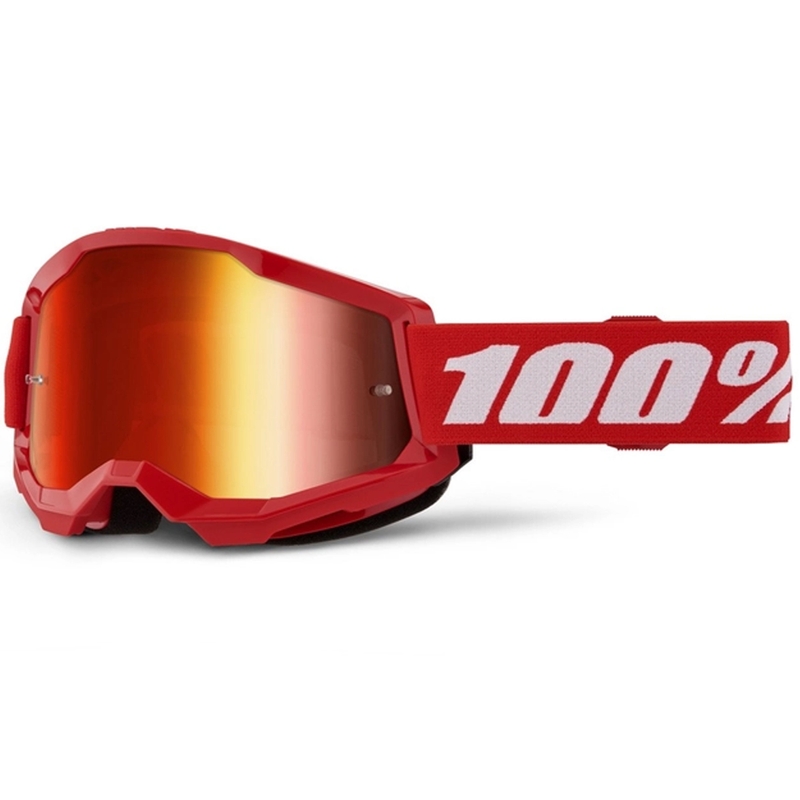 Motocross lasit 100% STRATA 2 Uusi punainen (punainen pleksi)