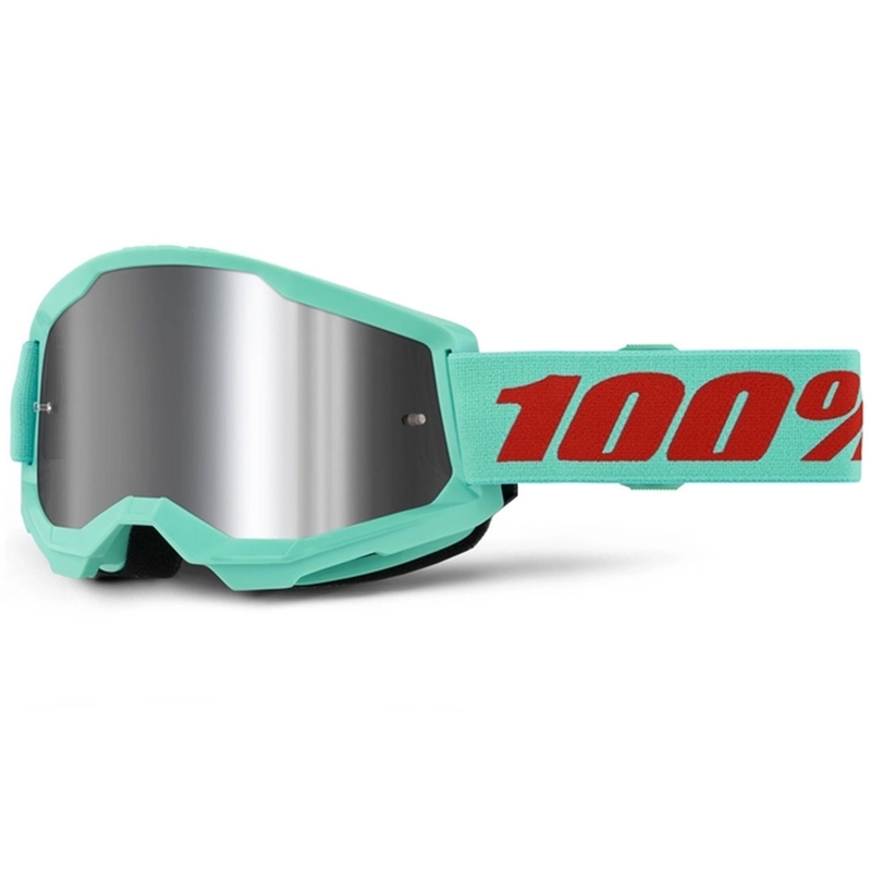 Motocross lasit 100% STRATA 2 Uusi Maupiti vihreä (hopea plexi)