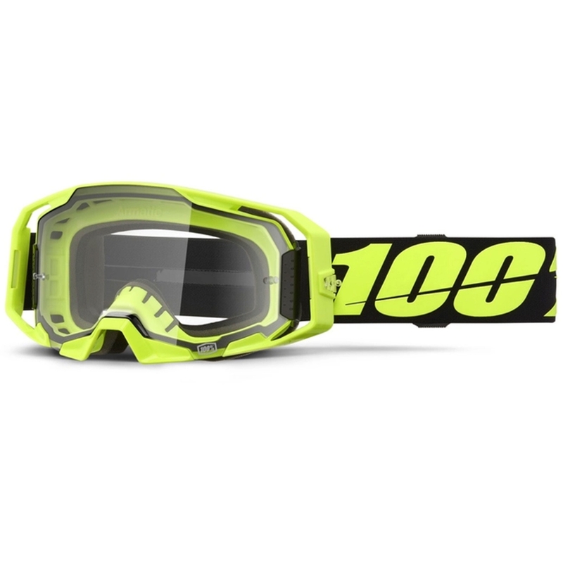 Motocross-lasit 100% ARmatic Neon Keltainen kirkkaalla pleksillä.