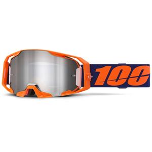 100% ARmatic Neon oranssit motocrosslasit hopeanvärisellä peilipleksillä varustettuna.