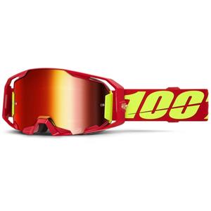 Motocross-lasit 100% ARmatic punainen punaisella pleksillä 100% ARmatic punainen plexi