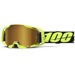 Motocross-lasit 100% ARmatic Neon keltainen kultainen tosi pleksi